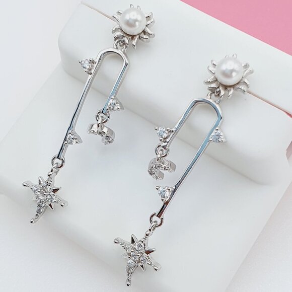 925 Sterling Silver Cubic Zirconia Earrings, U19254712 - Picture 8 of 10